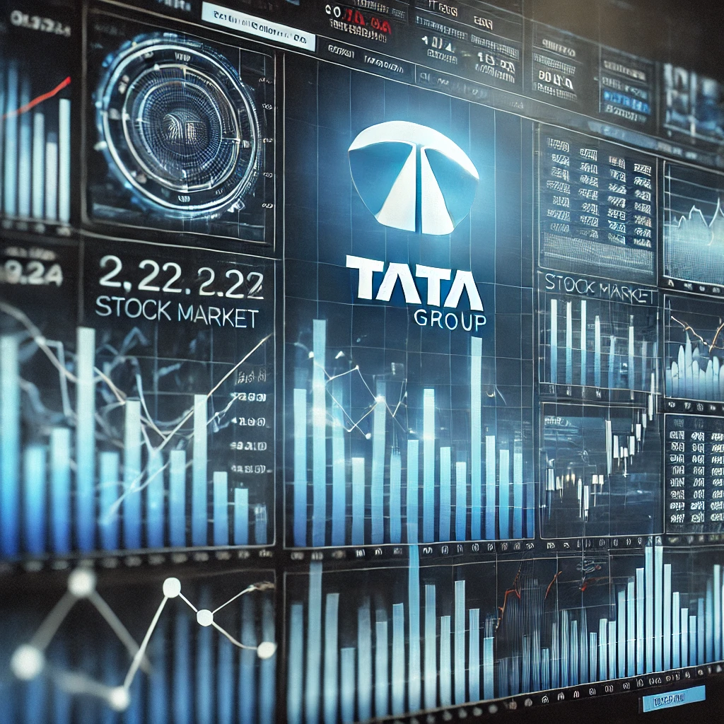 A projection showing Tata Group’s shares, and other market data related to their performance.