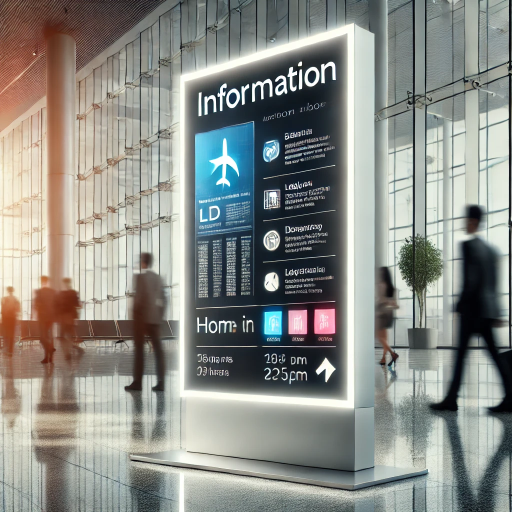 The second type of information panel is an inner, backlit panel having an eye-catching and fresh appearance in a contemporary indoors environment.